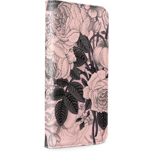 Rose Quartz Floral iPhone 15 Pro Folio Case
